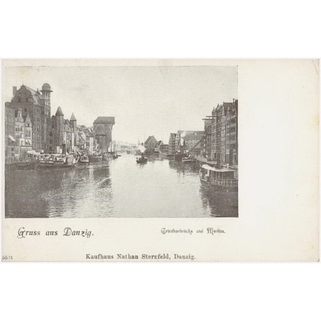 Gruss aus Danzig. Grünthorbrücke und Motlau