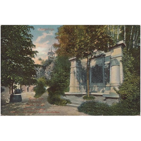 Isergebirge. Gruss vom Moltkefels [...] Moltke-Denkmal 5. Minuten vom Bahnhof Nieder-Schreiberhau