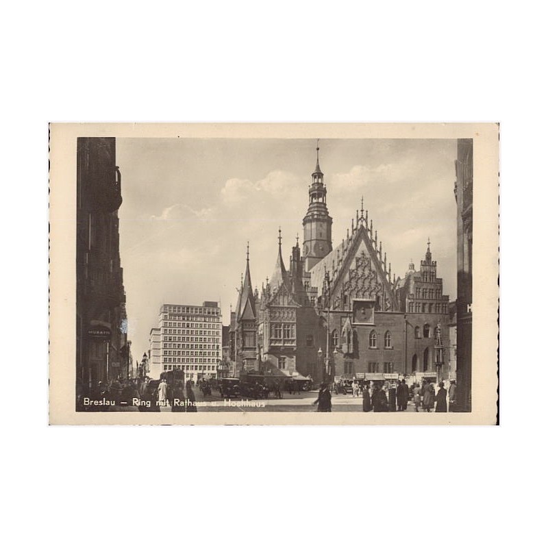 Breslau - Ring mit Rathaus u. Hochhaus