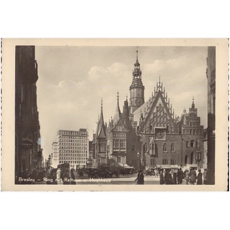Breslau - Ring mit Rathaus u. Hochhaus