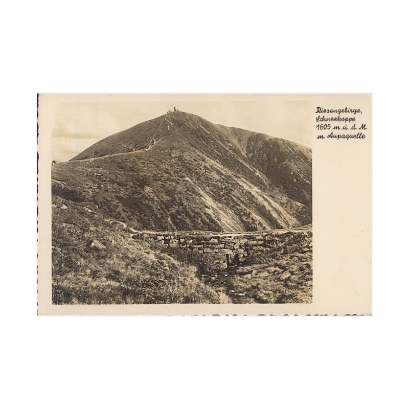 Riesengebirge, Schneekoppe 1605 m ü. d. M. m. Aupaquelle