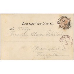 Gruss aus Hennersdorf, K.K. Postamt. Schloss. Schulhaus u. Gemeindeamt.