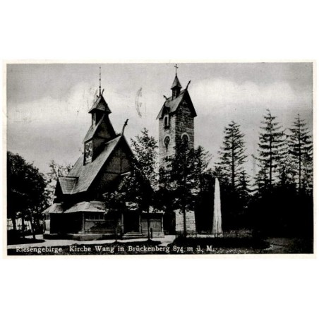 Riesengebirge. Kirche Wang in Brückenberg 874 m. ü. M. / Rewers: Die Kirche Wang wurde 1842 [...]