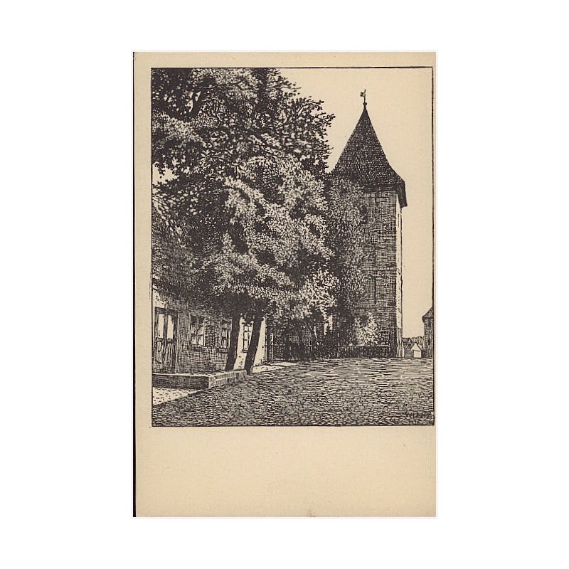Deutsches Land im Osten nach Zeichnungen von W. Lenz (Nr. 208: Evangelische Kirche zu Sensburg)