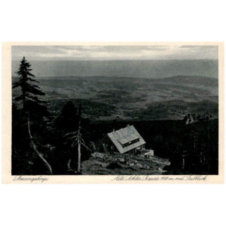 Riesengebirge. Alte Schles. Baude 1168 m mit Talblick