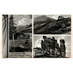 1. Schlingelbaude 1068 m. 2. Prinz Heinrichbaude 1410 m. 3. Mittagsteine 1423 m