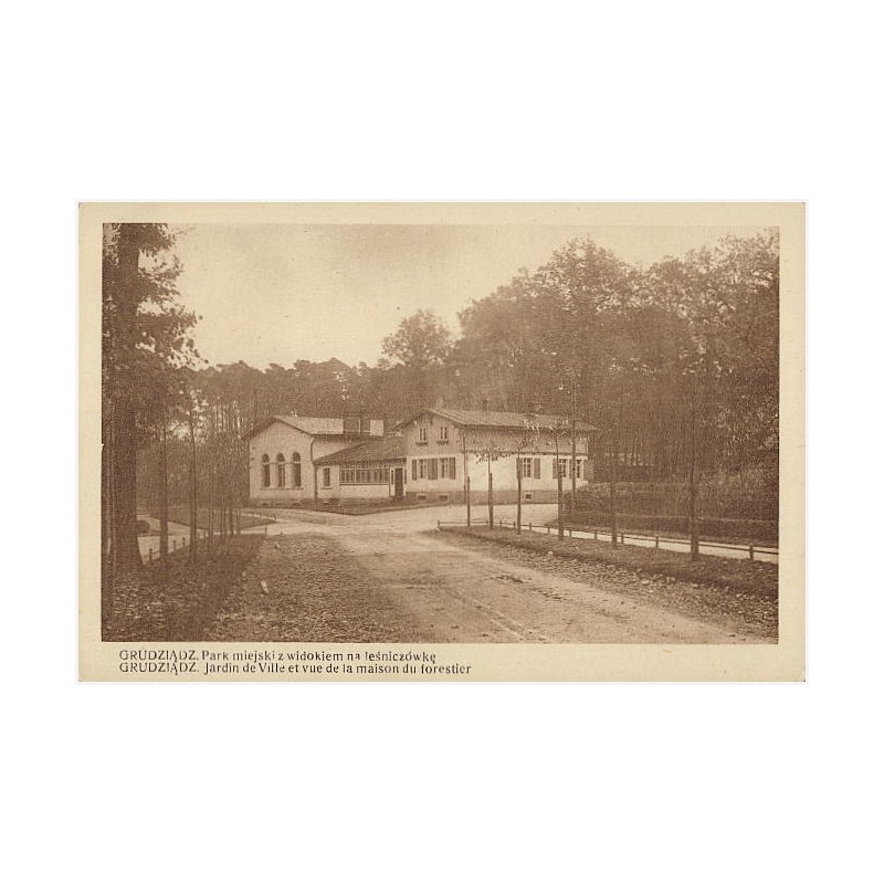 Grudziądz. Park miejski z widokiem na leśniczówkę. Grudziądz. Jardin de Ville et [...]