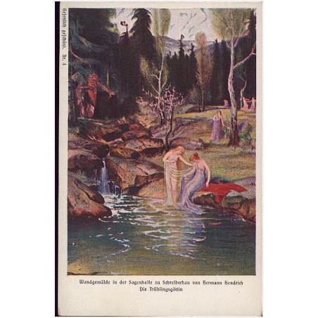 Wandgemälde in der Sagenhalle zu Schreiberhau von Hermann Hendrich. Die Frühlingsgöttin