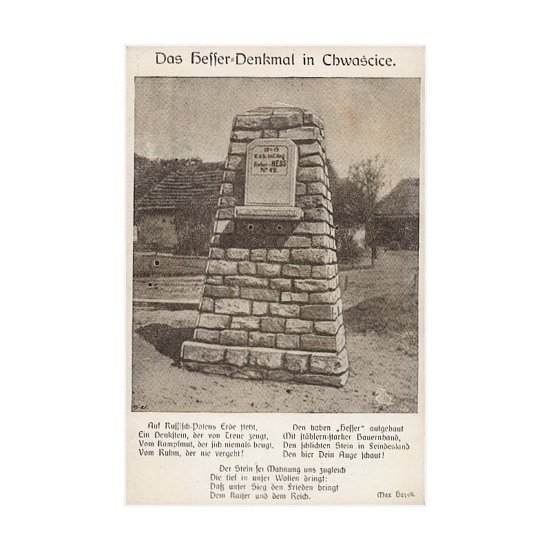 Das Hesser-Denkmal in Chwaścice. Auf Russisch-Polens Erde [...]