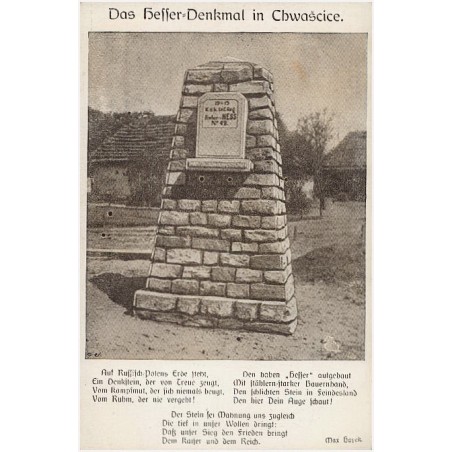 Das Hesser-Denkmal in Chwaścice. Auf Russisch-Polens Erde [...]