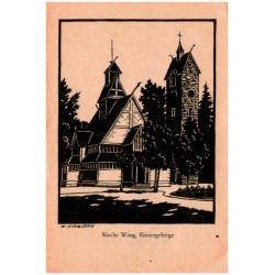 Kirche Wang, Riesengebirge C. Fritzlaff / Rewers: Überricht durch die Volkshilfe. Lebensversicherungs-Aktiengesselschaft Freibur