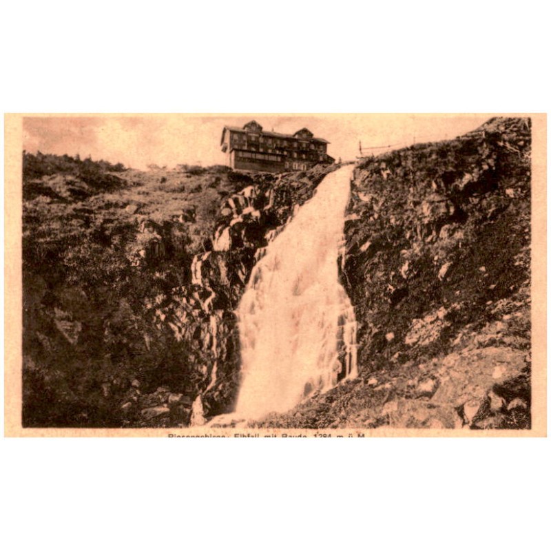Riesengebirge: Elbfall mit Baude, 1284 m ü. M.