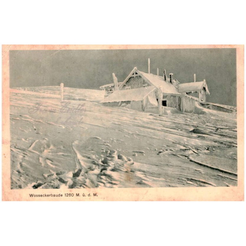 Wosseckerbaude, 1260 M. ü. d. M / Rewers: Winter im Riesengebirge