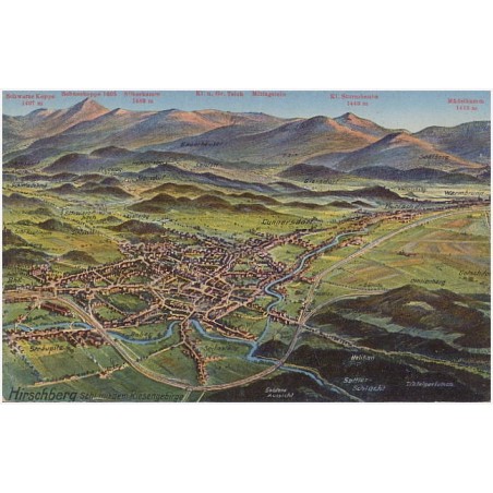 Hirschberg Schl. mit dem Riesengebirge. [...]