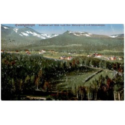 Riesengebirge. Wolfshau mit Blick nach dem Malzergrund und Schneekoppe.