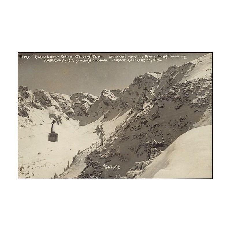 Tatry. Kolejka Kuźnice - Kasprowy Wierch: Górna część trasy nad Doliną Suchą Kasprową Kasprowy (1988 m) ze stacją szczytową i Uh