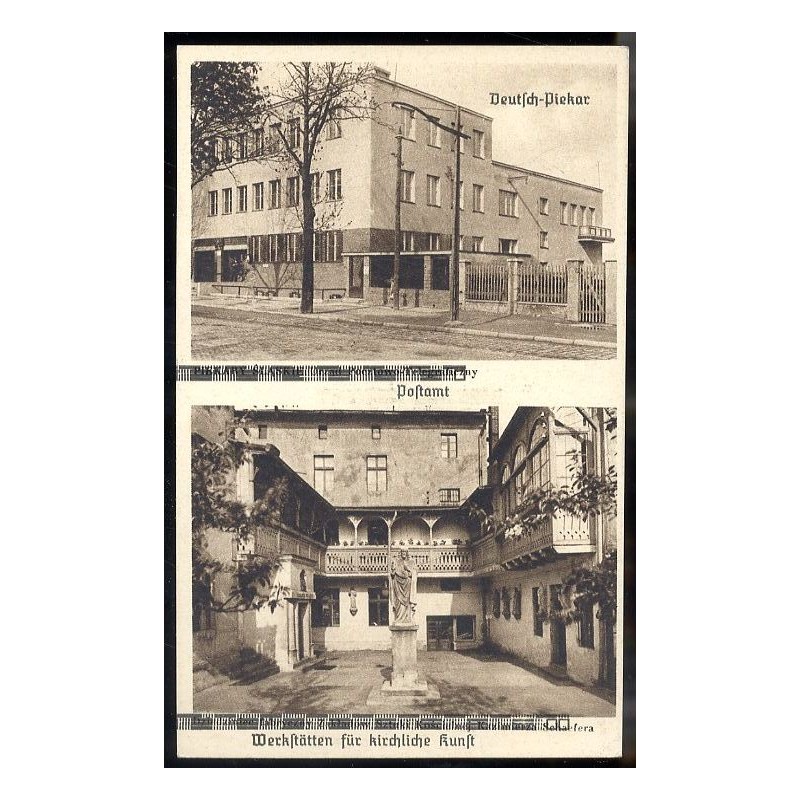 Deutsch-Piekar. Postamt. Werkstätten für kirchliche Kunst. Piekary Śląskie. Urząd pocztowo-telegraficzny. Dziedziniec fabryczny