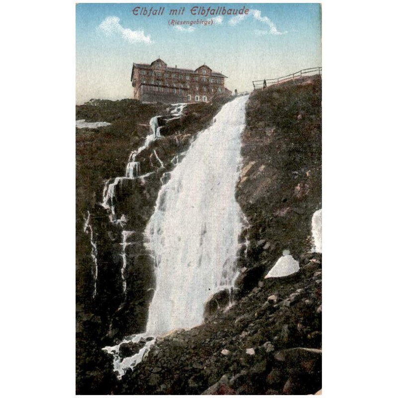 Elbfall mit Elbfallbaude (Riesengebirge).