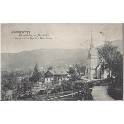 Riesengebirge. Schreiberhau-Mariental. Partie a. d. ev. Kapelle u. Haus Sunem