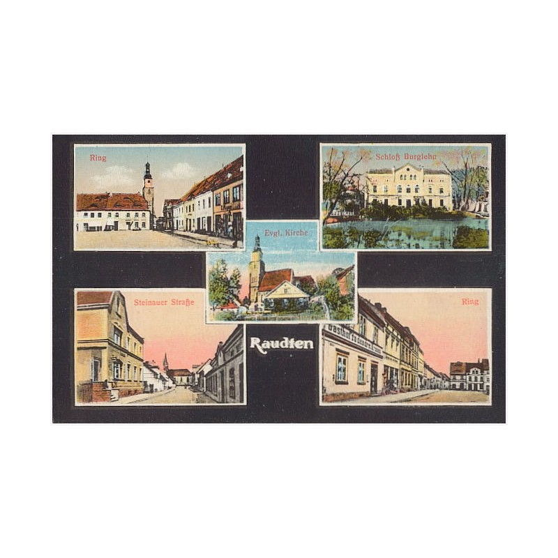 Raudten. Ring. Schloß Burglehn. Evgl. Kirche. Steinauer Straße. Ring