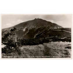 Riesengebirge. Blick v. d. Kleinen Koppe a. Melzergrund, Schneekoppe u. Schlesierhaus