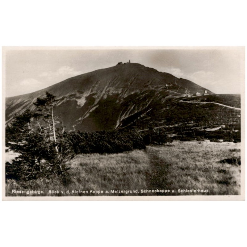 Riesengebirge. Blick v. d. Kleinen Koppe a. Melzergrund, Schneekoppe u. Schlesierhaus