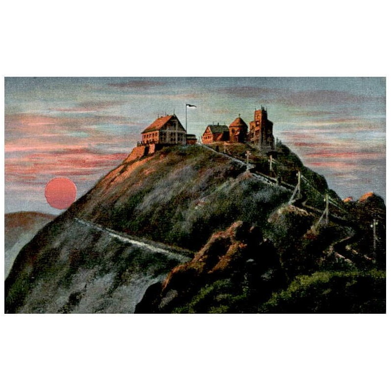 Riesengebirge. Die Schneekoppe bei Sonnenaufgang.