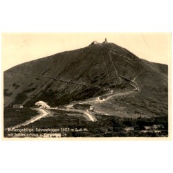 Riesengebirge, Schneekoppe 1605 m ü. d. M. mit Schlesierhaus u. Riesenbaude. 48737