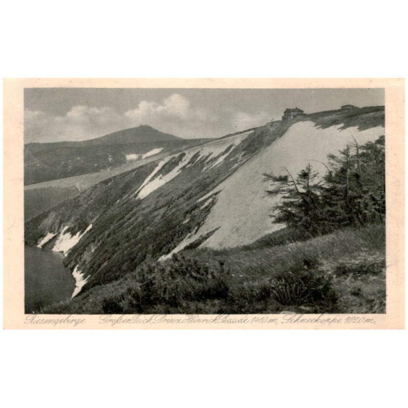 Riesengebirge. Großer Teich, Prinz Heinrich Baude 1410 m, Schneekoppe 1620 m.