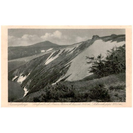 Riesengebirge. Großer Teich, Prinz Heinrich Baude 1410 m, Schneekoppe 1620 m.
