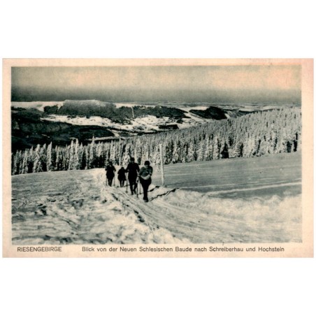 Riesengebirge. Blick von der Neuen Schlesische Baude nach Schreiberhau und Hochstein