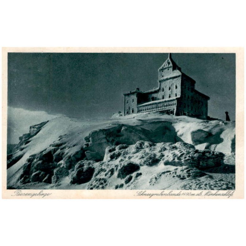 Riesengebirge. Schneegrubenbaude 1490 m als Märchenschloß