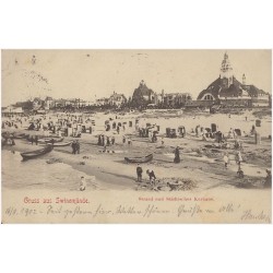 Gruss aus Swinemünde. Strand und Städtisches Kurhaus