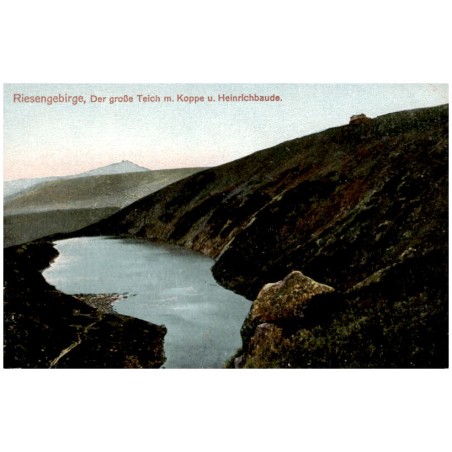 Riesengebirge, Der große Teich m. Koppe u. Heinrichbaude.