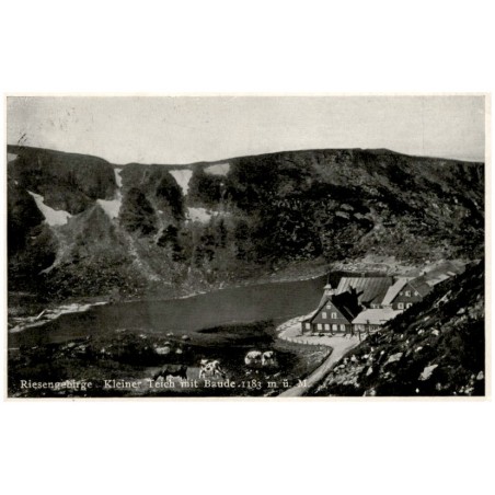 Riesengebirge. Kleiner Teich mit Baude 1183 m ü. M.