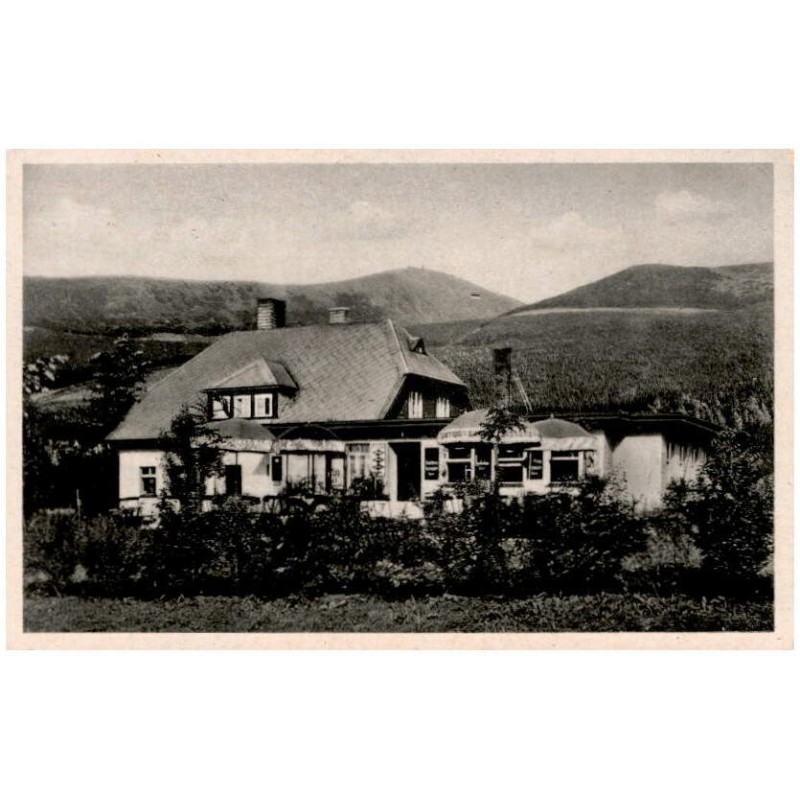 Café Pradler, Steinseiffen i. Rsgb. Telefon: Amt Krummhübel 295. 15 Min. vom Bahnhof Krummhübel