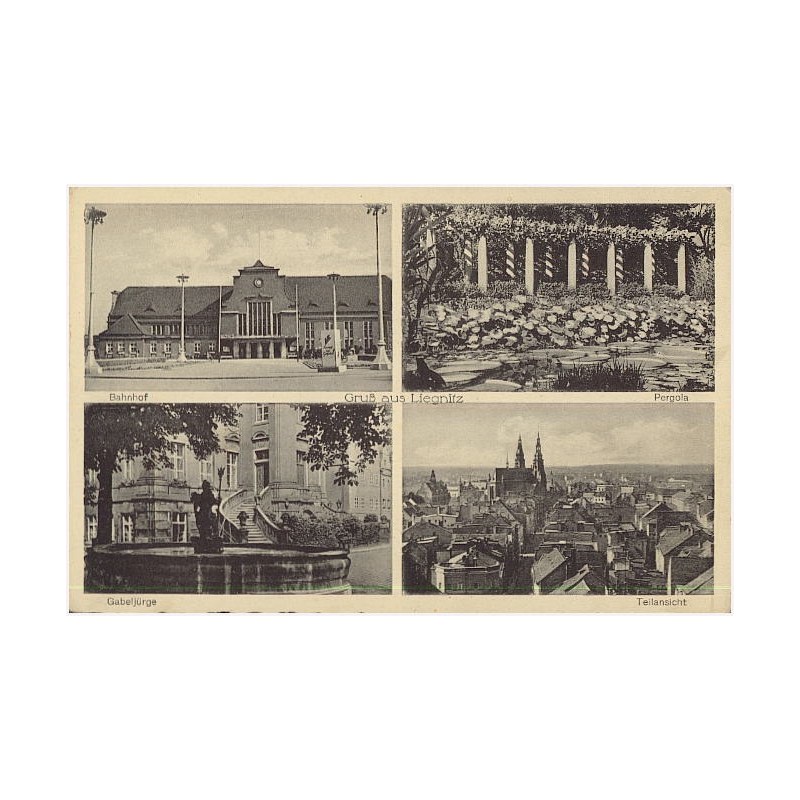 Gruß aus Liegnitz. Bahnhof. Pergola. Gabeljürge. Teilansicht
