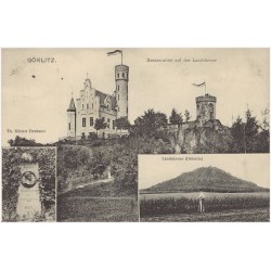 Görlitz. Restauration auf der Landskrone. Th. Körner-Denkmal. Landskrone (Ostseite)