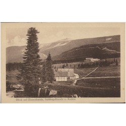 Blick auf Hasenbaude, Schlingelbaude u. Koppe