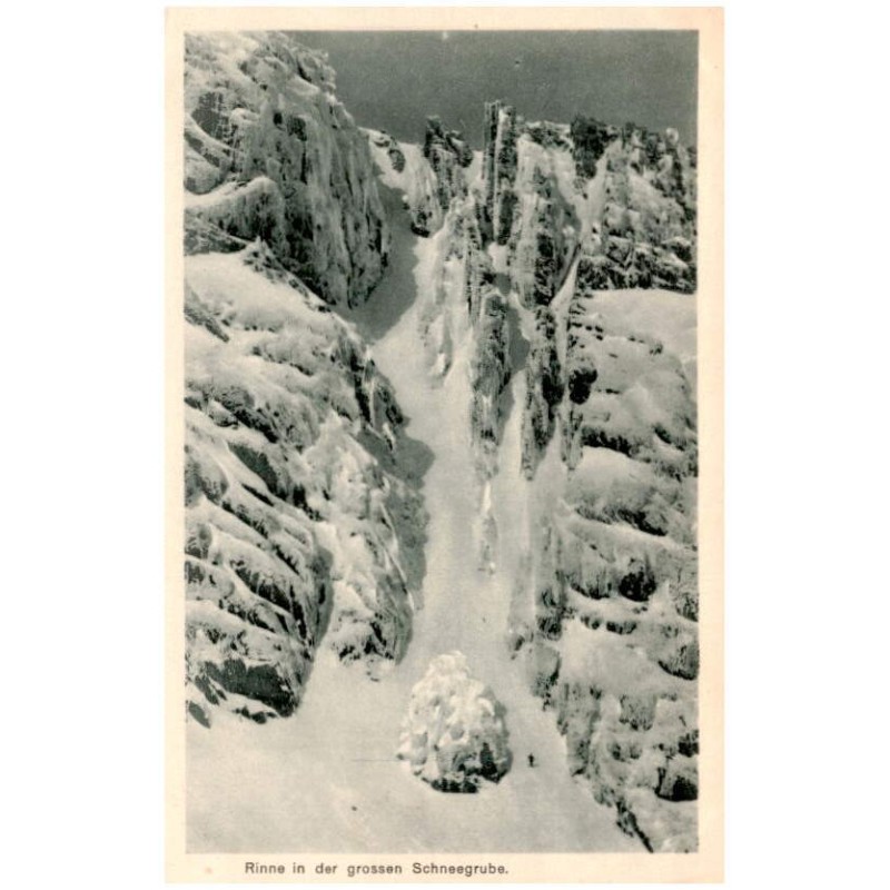 Rinne in der grossen Schneegrube. / Rewers: Winter im Riesengebirge.