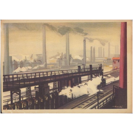 Rewers: Proj. J. M. Brzeski Ogólny widok huty żelaza