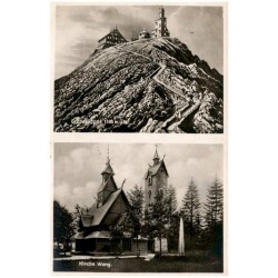 Schneekoppe 1605 m.ü.M. Kirche Wang. / Rewers: Riesengebirge