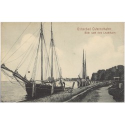 Ostseebad Osternothafen. Blick nach dem Leuchtturm