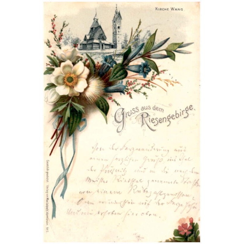 Gruss aus dem Riesengebirge. Kirche Wang.