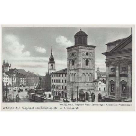 Warschau. Fragment von Schlossplatz u. Krakaustr. Warszawa. Fragment Placu Zamkowego i Krakowskie Przedmieście