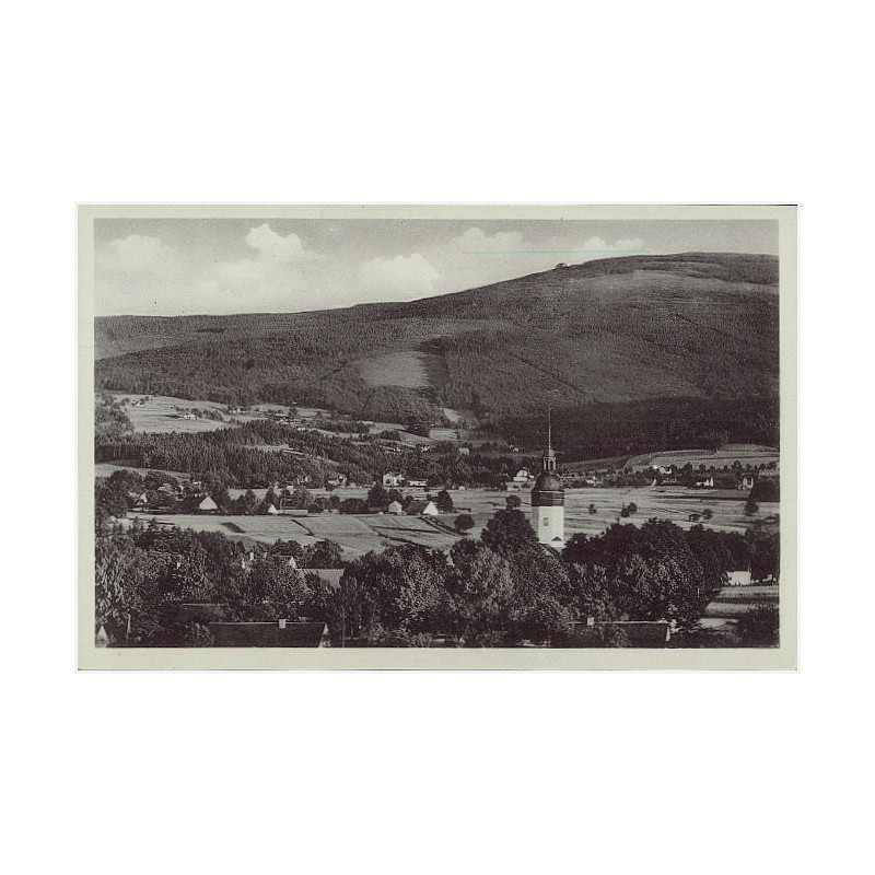 Luftkurort Wigandsthal im Isergebirge und Bad Schwarzbach. Blick zur Heufuderbaude (1107 m ü. M.)