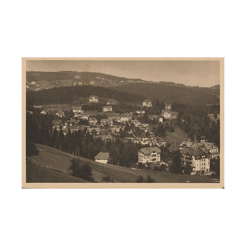 Riesengebirge. Ober-Krummhübel mit Blick auf Brückenberg. Genesungsheim Hohenwiese nach Orieg.-Aufn. von K. Burkert, 1924