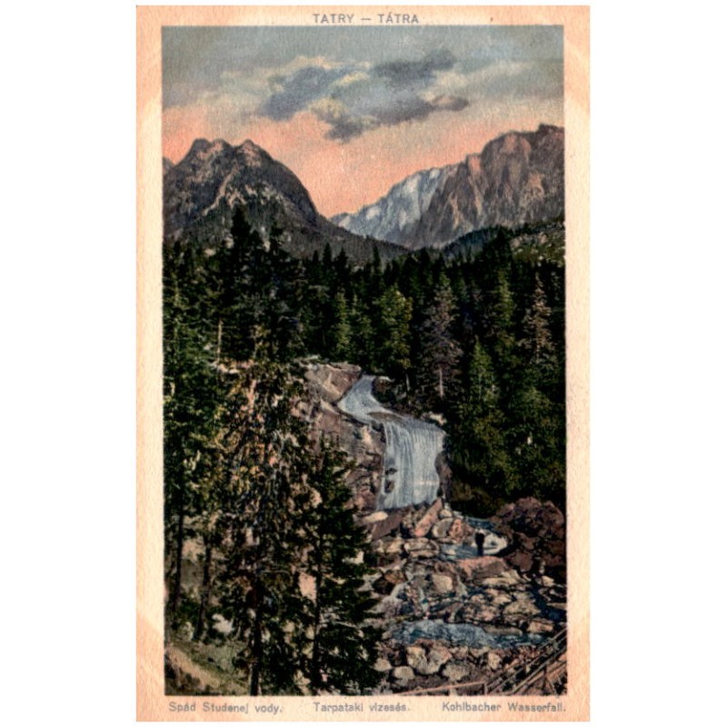 Tatry - Tátra. Spád Studenej vody. Tarpataki vizesés. Kohlbacher Wasserfall.