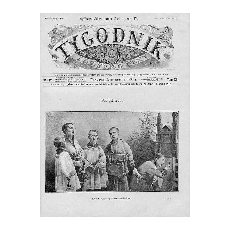 "Kolędnicy. Rysunek oryginalny Piotra Stachiewicza. (2668)"
