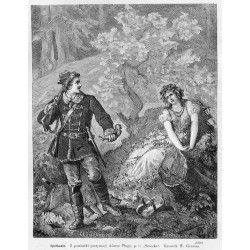 "Spotkanie. Z powiastki poetycznéj Adama Pługa, p. t: "Sroczka". Rysunek W. Gersona. (3450)"